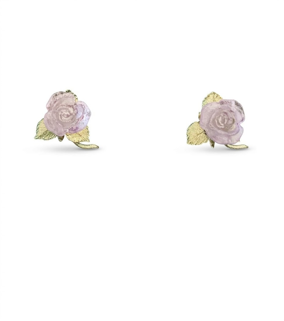 Blushing Rose Earrings - Petite Post