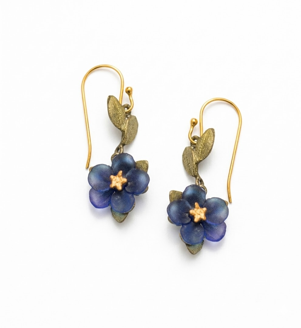 Blue Violet Wire Earrings