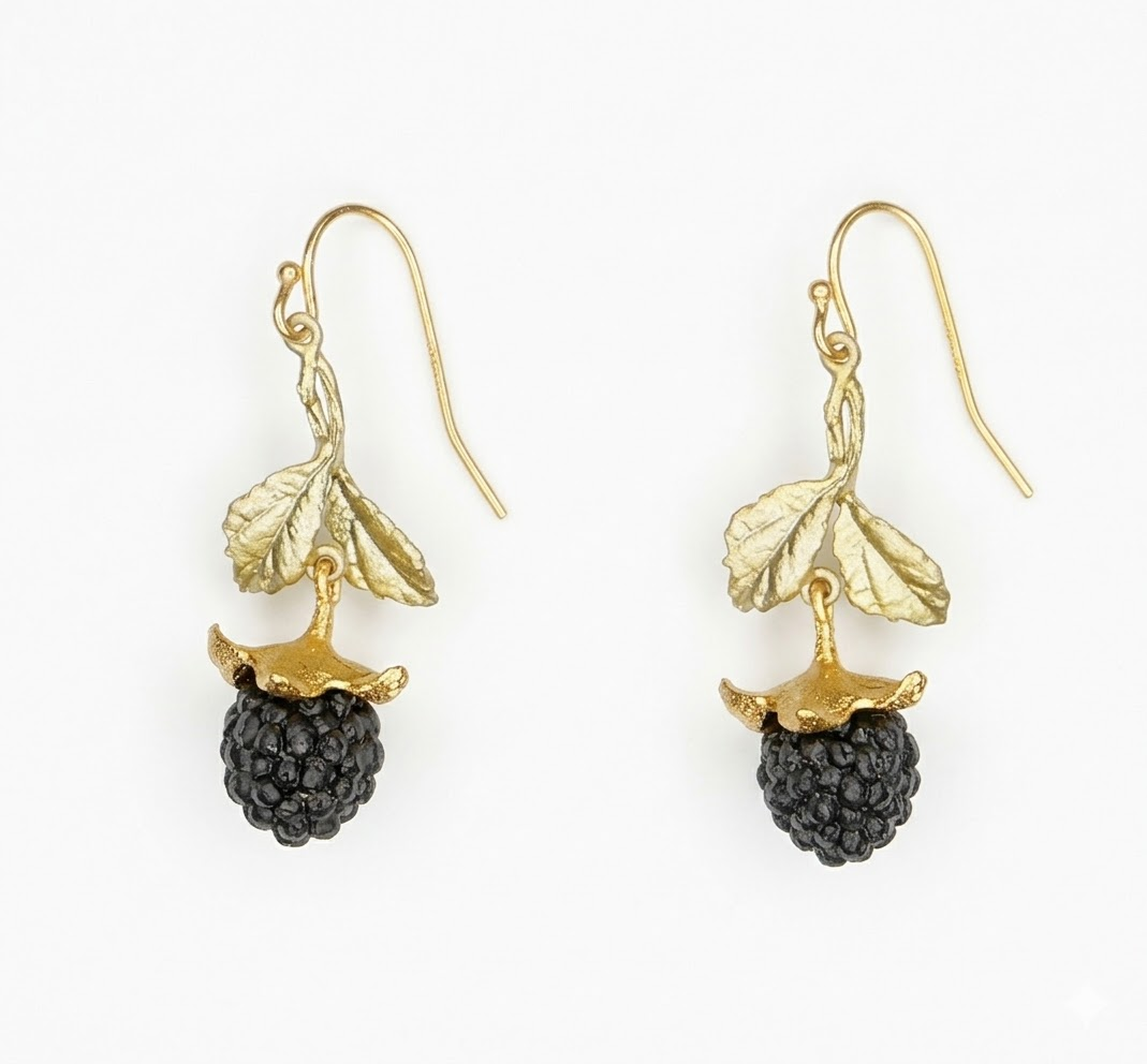 Blackberry Earrings - Leaf Wire